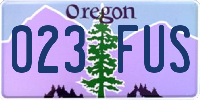 OR license plate 023FUS