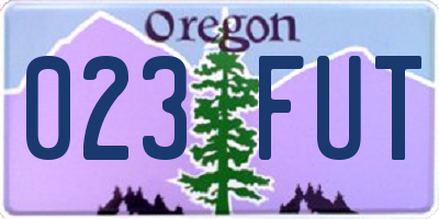 OR license plate 023FUT
