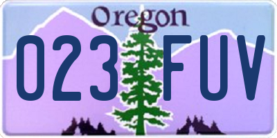OR license plate 023FUV