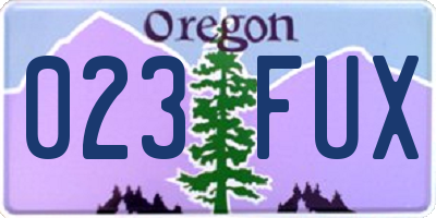 OR license plate 023FUX