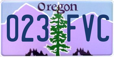 OR license plate 023FVC