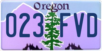 OR license plate 023FVD