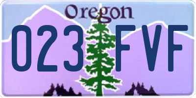 OR license plate 023FVF