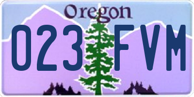 OR license plate 023FVM