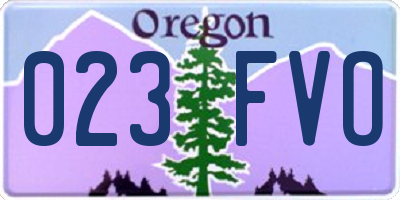 OR license plate 023FVO