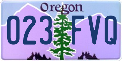 OR license plate 023FVQ