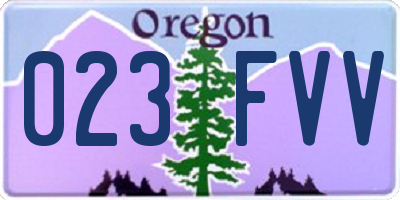OR license plate 023FVV