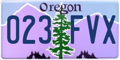 OR license plate 023FVX