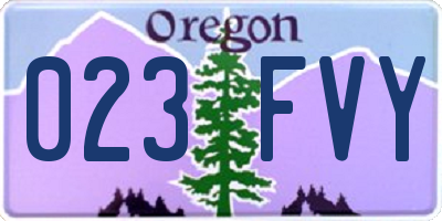 OR license plate 023FVY