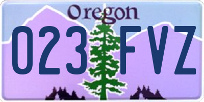 OR license plate 023FVZ