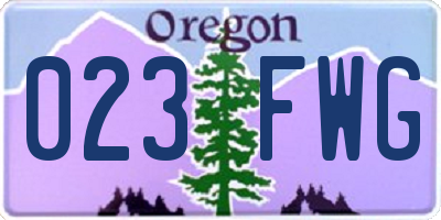 OR license plate 023FWG