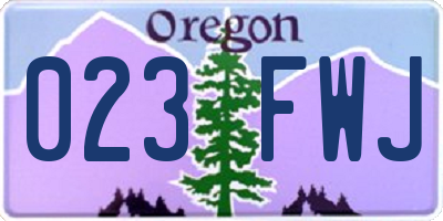 OR license plate 023FWJ