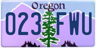 OR license plate 023FWU