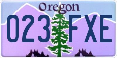 OR license plate 023FXE