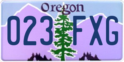 OR license plate 023FXG