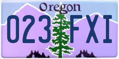 OR license plate 023FXI