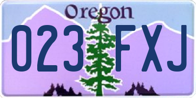 OR license plate 023FXJ