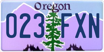 OR license plate 023FXN