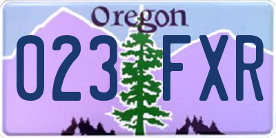 OR license plate 023FXR