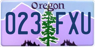 OR license plate 023FXU