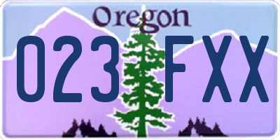 OR license plate 023FXX