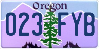 OR license plate 023FYB