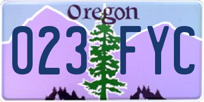 OR license plate 023FYC