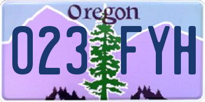 OR license plate 023FYH