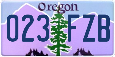 OR license plate 023FZB