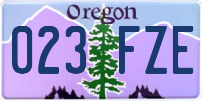 OR license plate 023FZE
