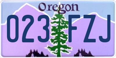 OR license plate 023FZJ