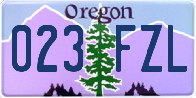 OR license plate 023FZL