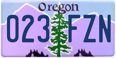OR license plate 023FZN