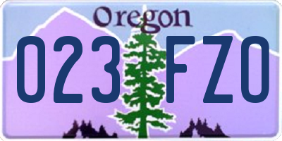 OR license plate 023FZO
