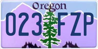 OR license plate 023FZP