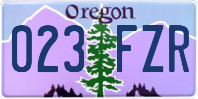 OR license plate 023FZR