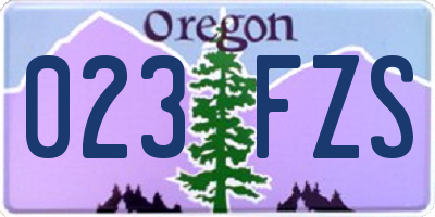 OR license plate 023FZS