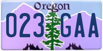 OR license plate 023GAA