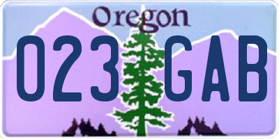 OR license plate 023GAB