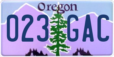 OR license plate 023GAC