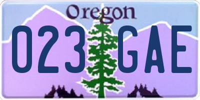 OR license plate 023GAE