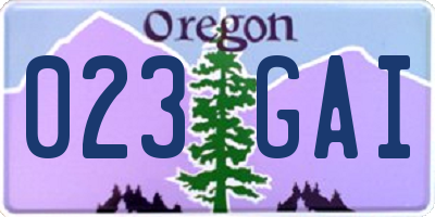 OR license plate 023GAI
