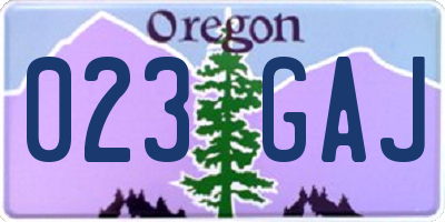 OR license plate 023GAJ