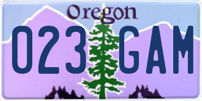 OR license plate 023GAM