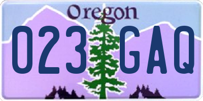 OR license plate 023GAQ