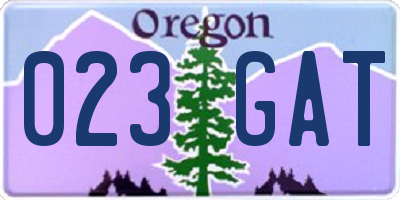 OR license plate 023GAT