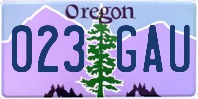 OR license plate 023GAU