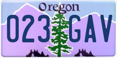 OR license plate 023GAV