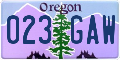 OR license plate 023GAW