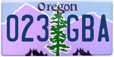 OR license plate 023GBA